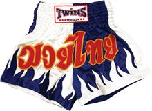 Twins Thai Style Trunks Blue/White W/Flames